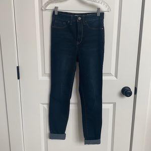 Super dark wash extra high waist skinny jeans